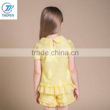 Fashion Puff Sleeve Girls Boutique Clothing Set Wholesale Children's Clothes photo-4