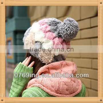 2014 cheap knitted kids scarf beanie hat