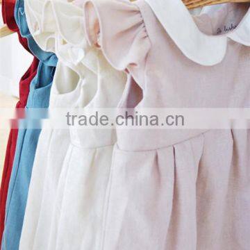 Plain Flutter Ruffled Sleeves Girls Red Dress First Christmas Baby Girls Dresses photo-4