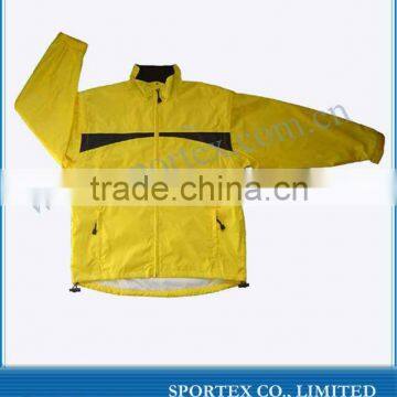 yellow long sleeve full zip cycling jacket