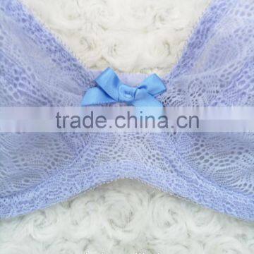 Beauty Bowknot Sexy Ladies Transparent Bra Panty Set New Design photo-4
