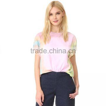 2017 OEM Slouchy Faded Tie-dye Ribbed Neckline Shirt Womens photo-6