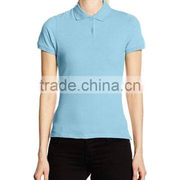 Women's Pique Two-button Placket Pink, Casual Polo Tee Shirt photo-3