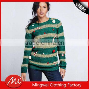 hot-sale ladies novelty knitted christmas jumpers sweater with low price