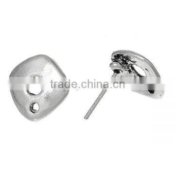 Earring Findings Ear Studs Components Rhombus Antique Silver 15.0mm x 13.0mm photo-3