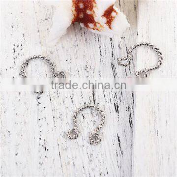 Zinc Based Alloy Cable Twisted Connectors U-shaped Silver Tone photo-3