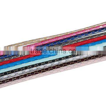 Blue Geometric Pattern Leather Cord Flat Jewelry PU Rope photo-2