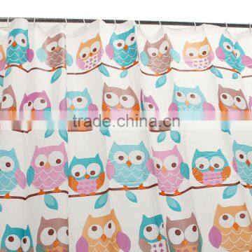 Cute Owl Shower Curtains PEVA 7171" Bathroom Products Waterproof Polyester Shower Bath Curtain With 12 Hooks photo-3