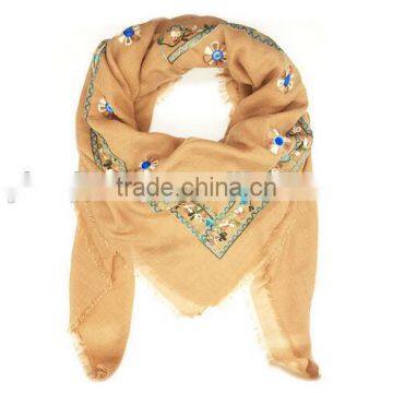 Hot Sale Square Headscarf Pure Cotton Embroidery Shawl Scarf Muslim Hijab Scarf for Women photo-6