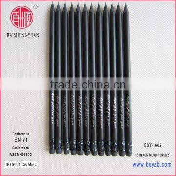 Black Wooden Pencil With Eraser photo-2