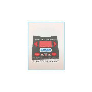 membrane push button panel with small window