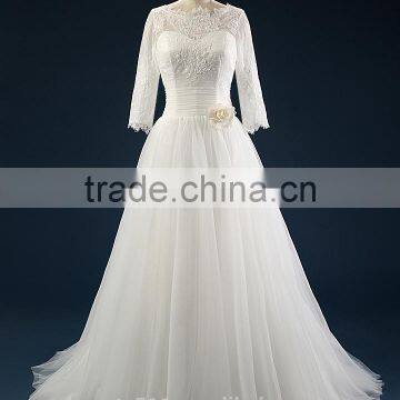 Wedding Sexy Sweetheart Lace Mermaid Wedding Bridal Dress for Bride Strapless Three-Quarter Sleeve Bridal Gowns AS43201 photo-2