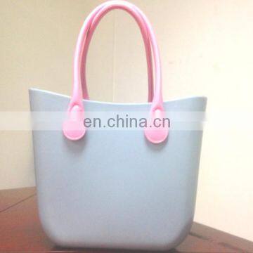 Jelly Candy Color Silicon Beach Bag with PU Handle