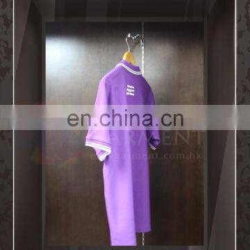 Customised Promotion Blank CVC Short Sleeves Men Purple Polo Tshirt