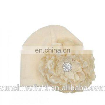 2016 Trendy Newborn Cute Hat Girl Boy Infant Hat Baby Beanies With Elegant Lace Rhinestone Peony Flower photo-6