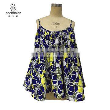 CS0005 Wholesale African Clothing Spaghetti Straps African Batik Print Top for Women