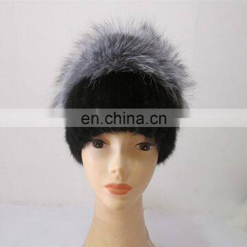 top quality knitted mink fur women hat