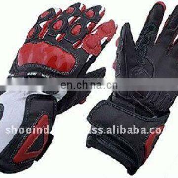 Leather Motorbike Gloves , Motorcycle Racer Gloves , Garments