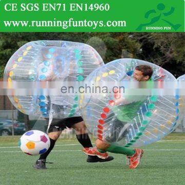 Crazy football games inflatable human bubble balls for football, bumper balls