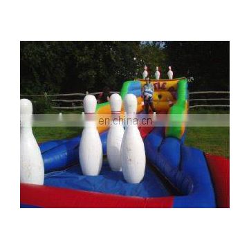 Inflatable bowling lane game