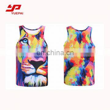 Sublimation gym tank tops mens singlets vest sports custom gym tank top