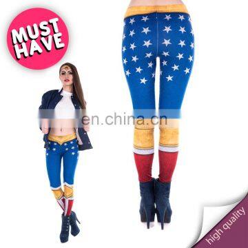 American woman crossfit running custom mix fabric ladies tight skinny yoga sexy photo brand jogging 3d fancy woman leggings