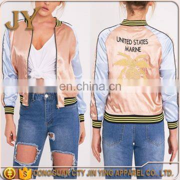Text Pattern Coat Woman Embroidered Bomber Jacket Custom Clothing Women