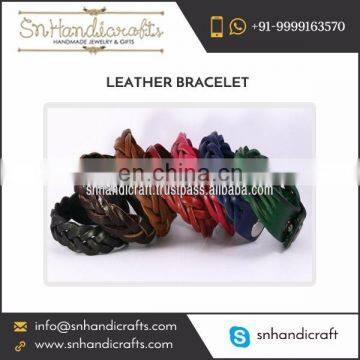 Highly Demanded Leather Stud Bracelet Available for Overseas Supply