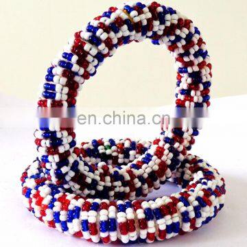 Tribal Bangles-Pearl Beaded Bangles-Fashion Wear Pearl Bracelet-Beach Wear Bangles-traditional Pearl Beaded Bangles photo-2