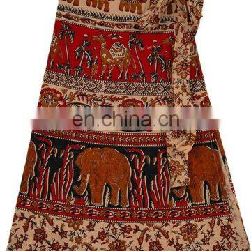 BUY 100% COTTON PRINTED LONG WRAP AROUND SARONG SKIRT INDIA