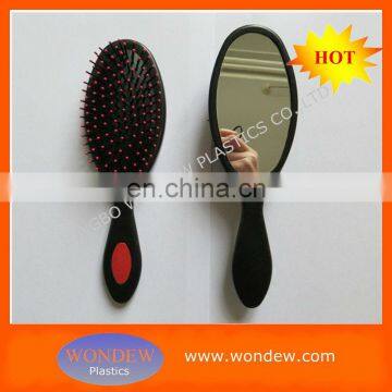 Dual heads brush for hair oval hair brush wtih mirror on back