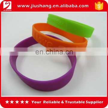 OEM silicone bracelet, high quality ink filled silicone bracelet with different colors, ECO friendly silicone wristband