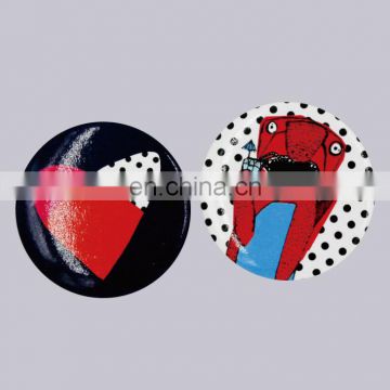 Top Quality Promotion Gifts Use Cheap Printed Tinplate Custom Button Badge With Safty Pin