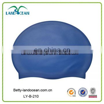 Dark blue silicone printed animal swimming caps