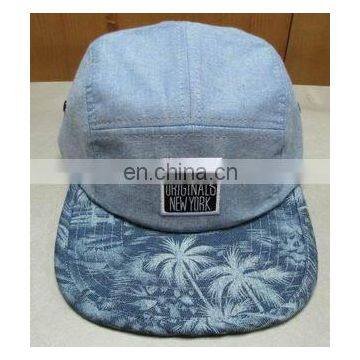 5 panel camp denim canvas hat