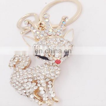 Customized Lovely Fox Shaped Metal Keychain For Bag Pendant