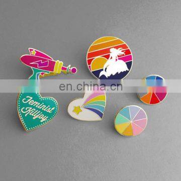 Custom fashion hard enamel lapel pin badge for children's study