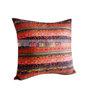 i@home Without core ethnic style gilded striped linen print pillow cushion cover for sofa