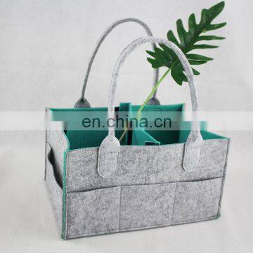 Portable Protective Baby Nursery Organizer Felt Diaper Bag Large photo-5