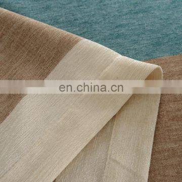 Wholesale Cheap Price Custom Thick American Style Stripe Patchwork Chenille Fluffy Fabric Shade Curtain With Attached Valance photo-6
