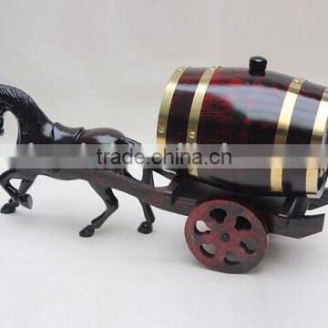 Accept OEM engraved logo and dark painted oak wood horse barrel for wine