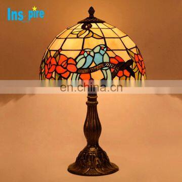 Высококачественная настольная лампа для ночного столика в стиле Tiffany, лампа с флористическими мотивами на окрашенном стекле, настольная лампа Tiffany photo-2