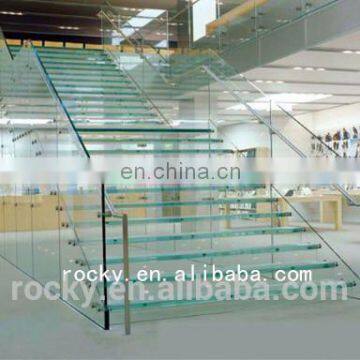 Qingdao Rocky High Quality Best Price Anti-slip Tempered Laminated Glass Stair Treads photo-3