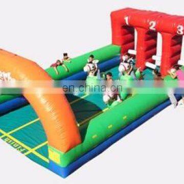 Outdoor Kids Fun Inflatable Horse Racing Inflatable Race Track With Horse Run