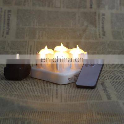 2020 Amazon Hot Seller 6 Packes Electric Flame Design Led Candle Rechargeable With Remote for Holiday Decoration photo-5