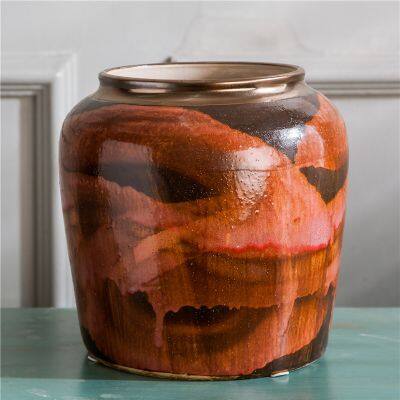 Abstrat Creative Red Wholesale Jingdezhen Metal Glaze Combination Ceramic Vase For Hotel Home photo-4