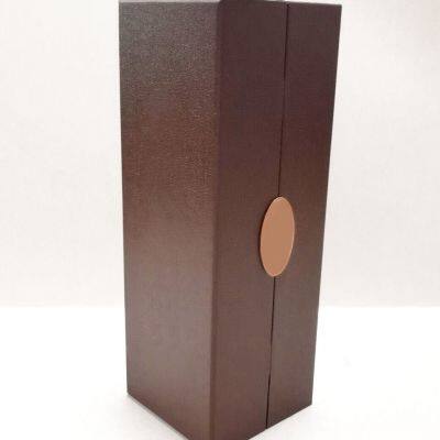 Two-sided Opening & Closing Wine Box Made Of PU Leather With Metal Logo photo-2