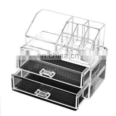 Cosmetic Organizer 2-layer Drawers Desk Jewelry Acrylic Makeup Arrangement Storage Box