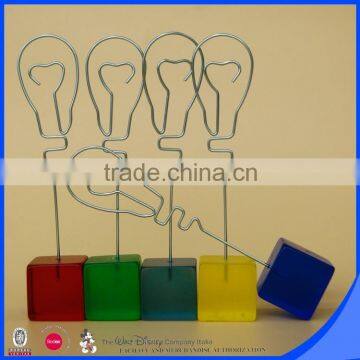Colorful Square Base Bulb Wire Memo Clip photo-2