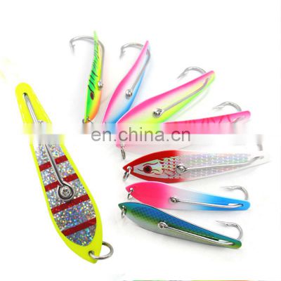 8 Sizes 316 Stainless Steel Spoon Hook Lure Saltwater Big Fishing Single Hook Trolling Spoon